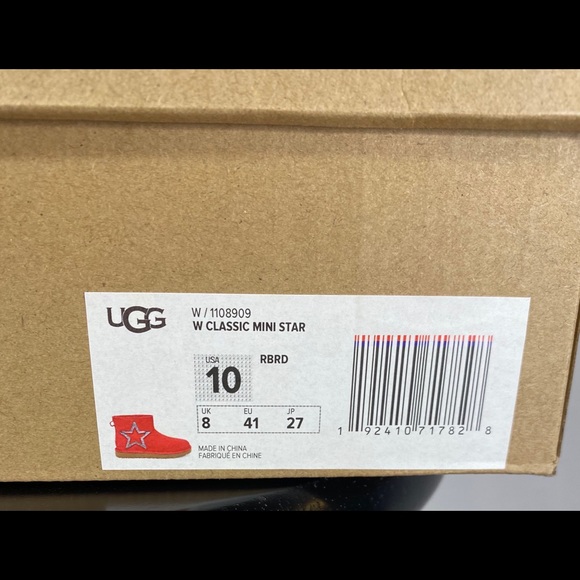 UGG CLASSIC MINI STAR RED - Picture 8 of 9